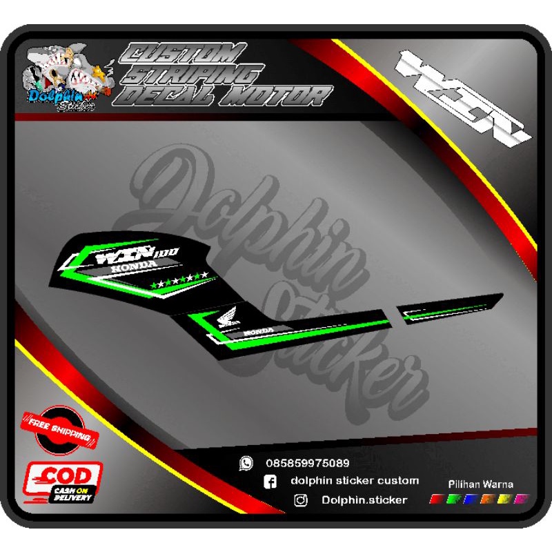 Jual STICKER MOTOR HONDA WIN 100 VARIASI CUSTOM DESAIGN RACING SIMPLE ...