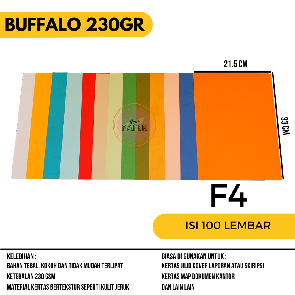 Jual Kertas Cover F4 Buffalo Isi 100 Lembar Kertas Karton Buffalo F4