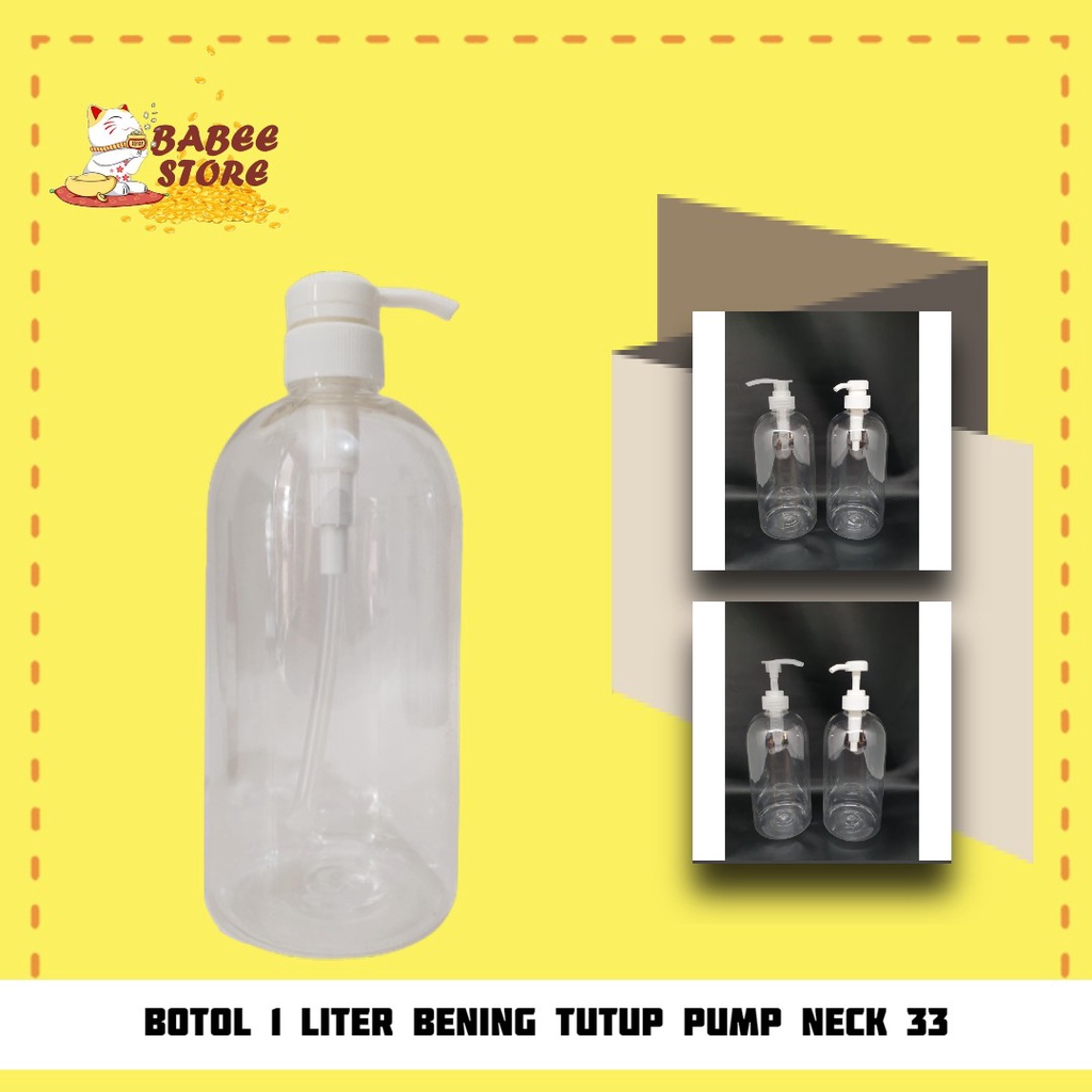 Jual BOTOL PUMP 1L PUMP / BOTOL PUMP 1000ML BENING CLEAR BOTOL SABUN ...