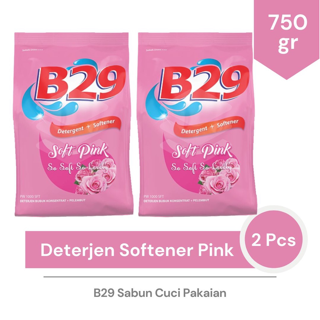 Jual B29 Sabun Pencuci Pakaian Powder Detergent - Pink Plus Softener ...