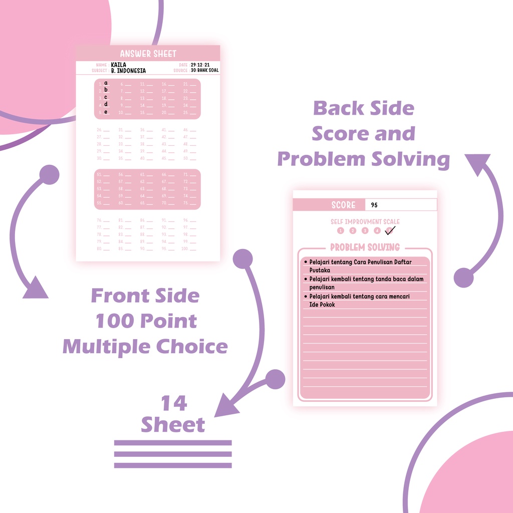Jual Answer Sheet/100 Jawaban/evaluasi (Kertas Jawaban Untuk Latihan ...