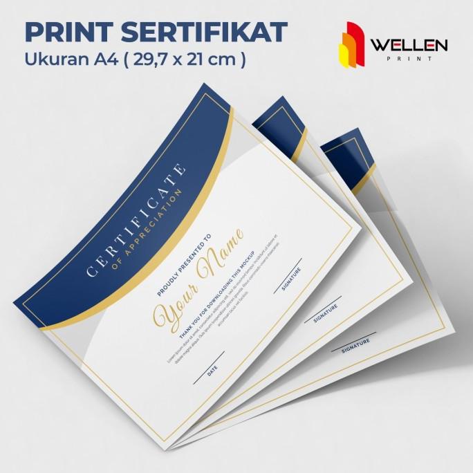 Jual Cetak Sertipikat Ukuran A4 / Print Sertifikat Custom / Piagam ...