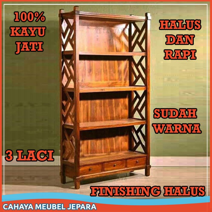 Jual Rak Buku Kayu Minimalis Jati Lemari Buku Minimalis Kayu Lemari Boneka Belum Warna Laci