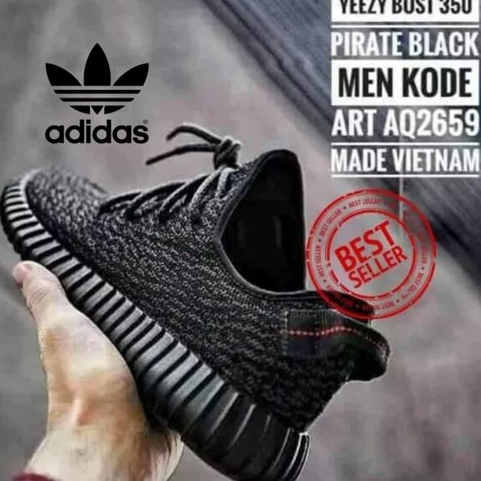 Sepatu Adidas Yeezy Import Original Boost 350 Black Pirate