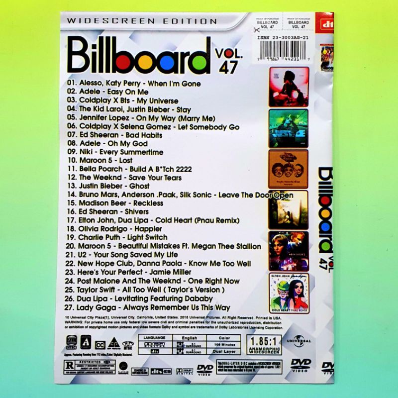 Jual KASET VIDEO LAGU BILLBOARD BARAT TERBARU - LAGU POP RNB BARAT ...