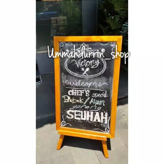 Jual PAPAN TULIS KAPUR STANDING TRIPOT PAPAN MENU CAFE PAPAN BOARD 