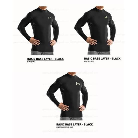 Jual Baselayer Panjang manset baju olahraga panjang hitam - Hitam ...