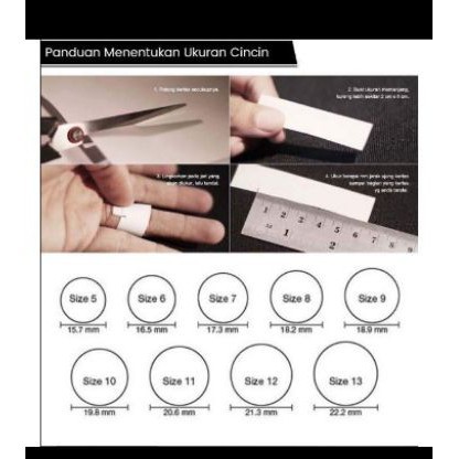 Jual panduan cara mengukur size cincin | Shopee Indonesia