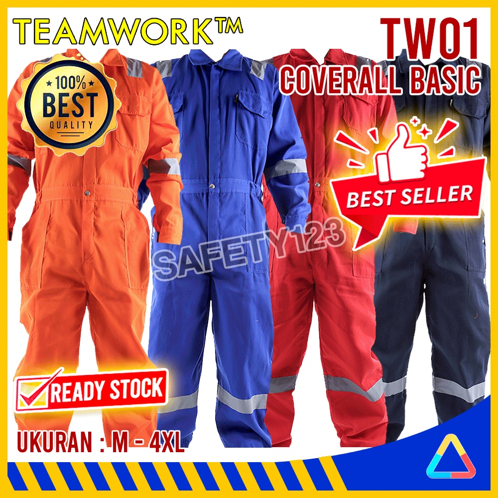 Jual Tw Teamwork Coverall Baju Kerja Safety Wearpack Terusan Murah Bagus Original Shopee