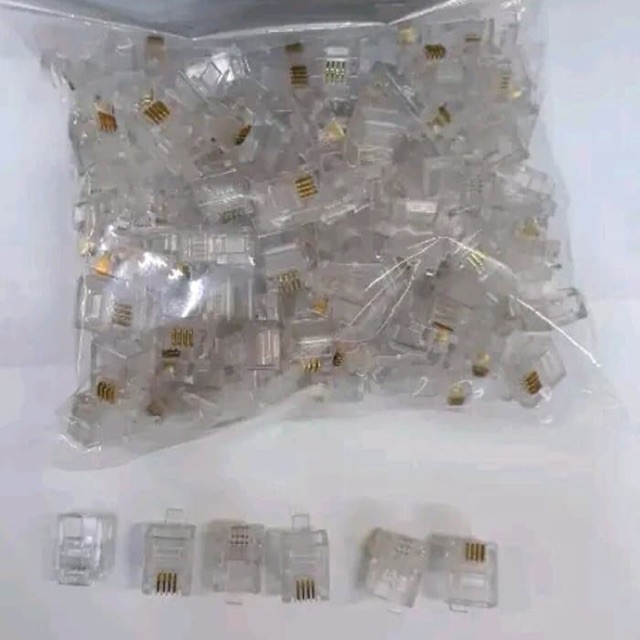 Jual Konektor Telepon / Pin RJ 9/ RG 9 isi 100bh | Shopee Indonesia