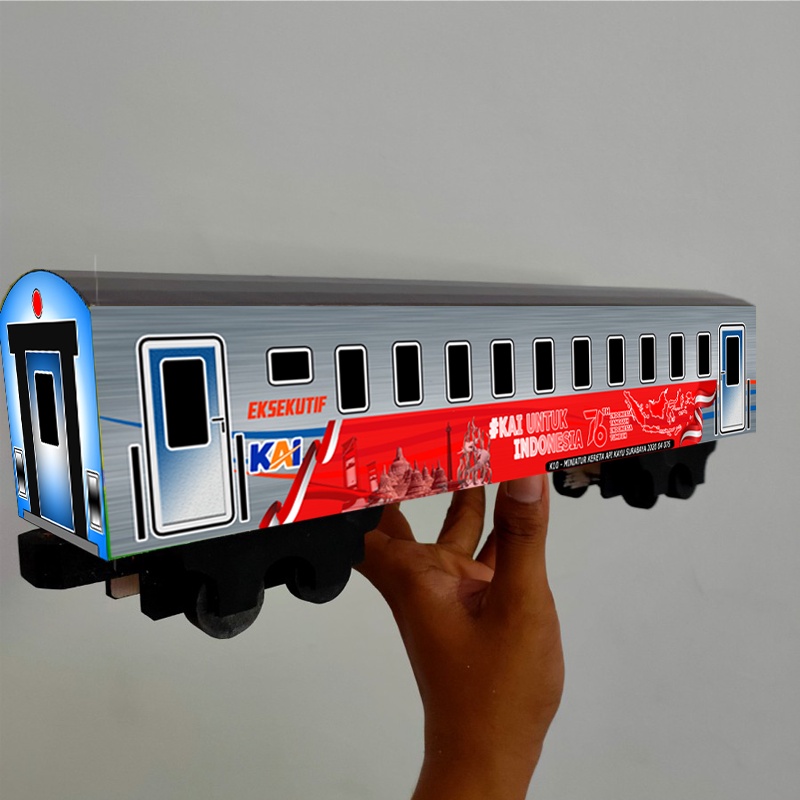 Jual Gerbong Kereta Api Eksekutif New Livery Kemerdekaan Stainless Miniatur Kereta Api Kayu