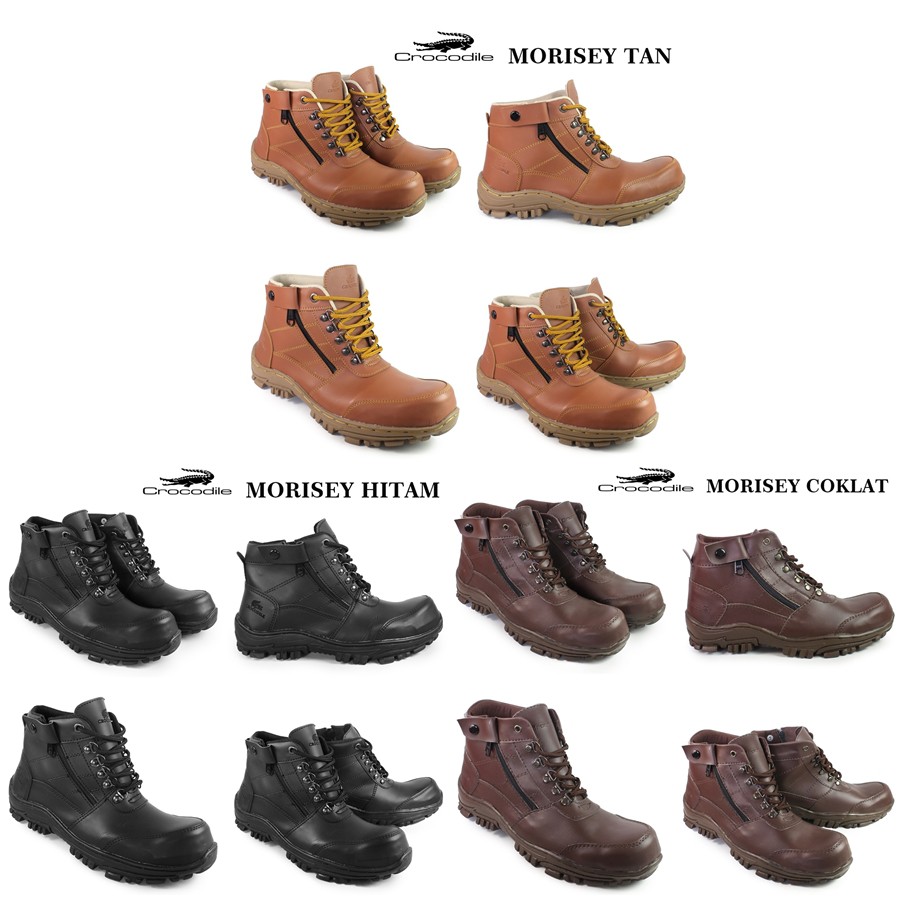 Jual Sepatu Pria Safety Boots Ujung Besi Crocodile Morisey Tracking Keren Shopee Indonesia