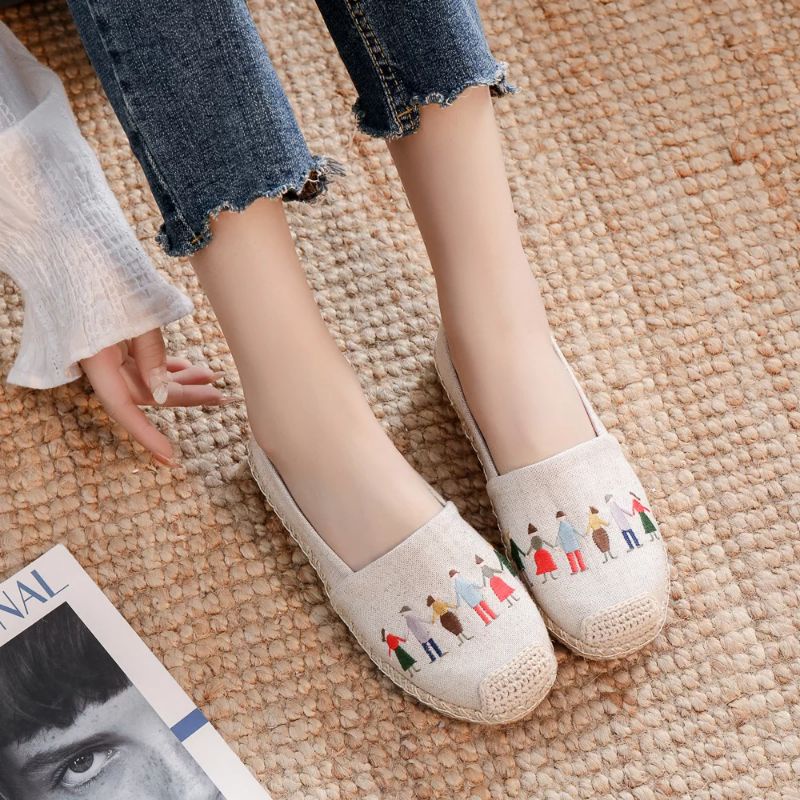 Jual Sepatu Wanita Korea Espadrilles Import Slip On Flat Kanvas