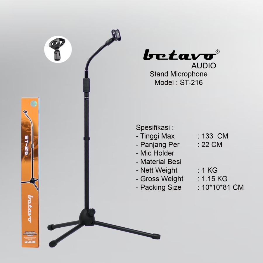 Jual Stand Mic Betavo St 216 Stand Microphone Shopee Indonesia 5428