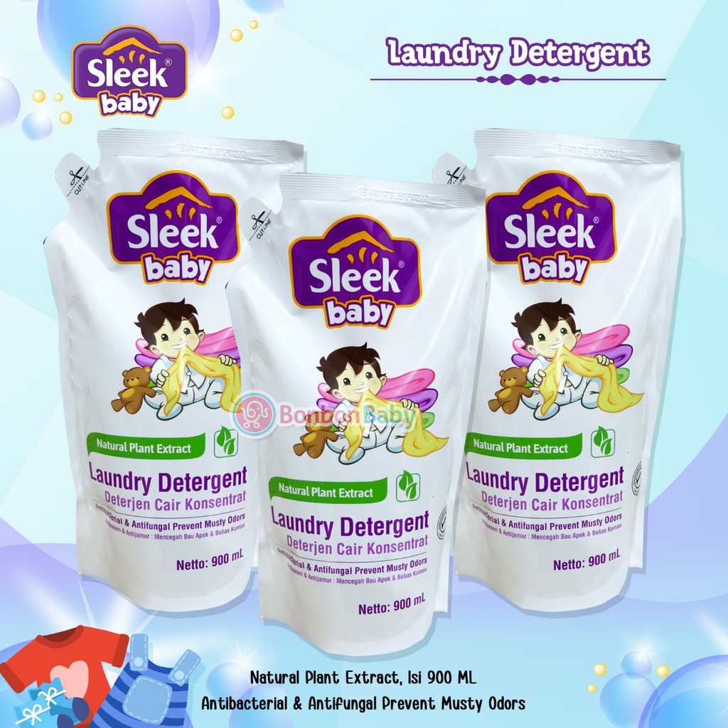 Jual Laundry Detergen Sleek Baby 900ML Refill | Shopee Indonesia