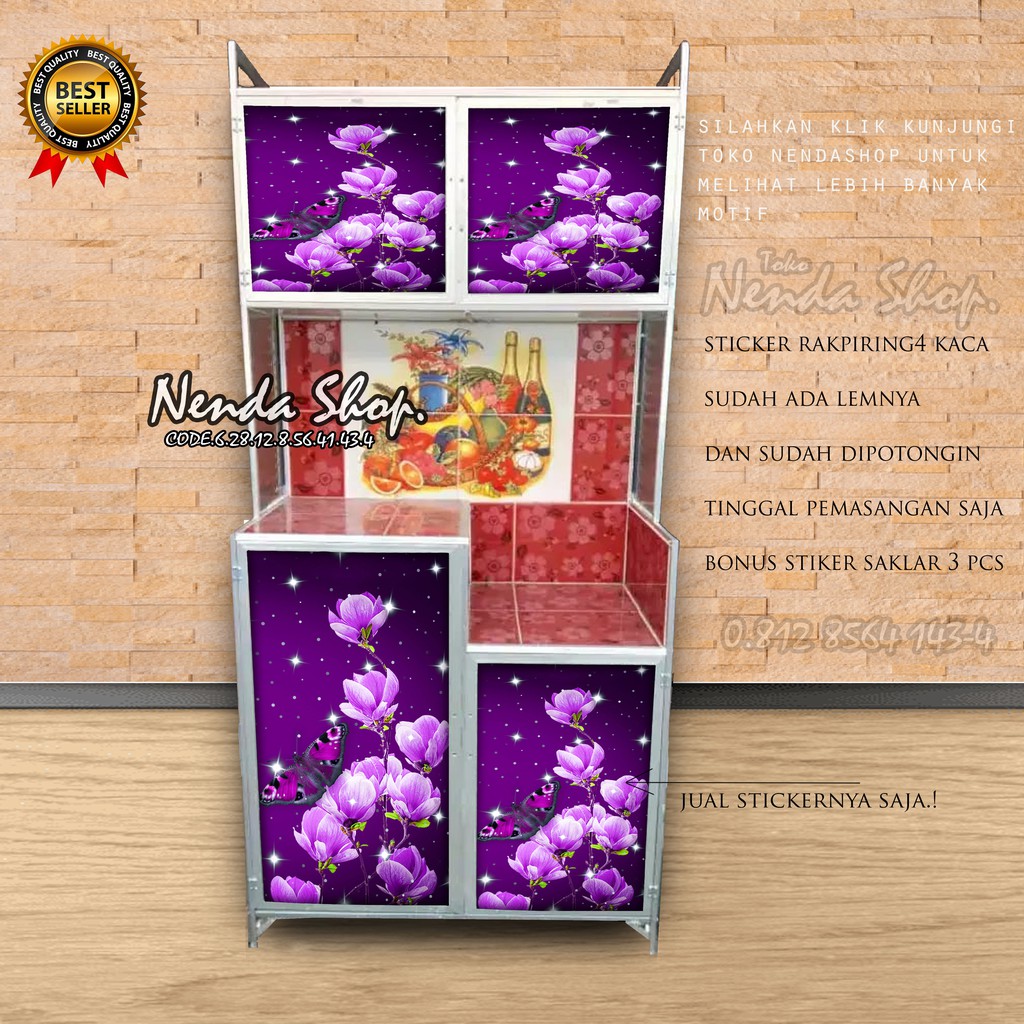 Jual stiker rak piring 4 kaca premium waterproof | Shopee Indonesia