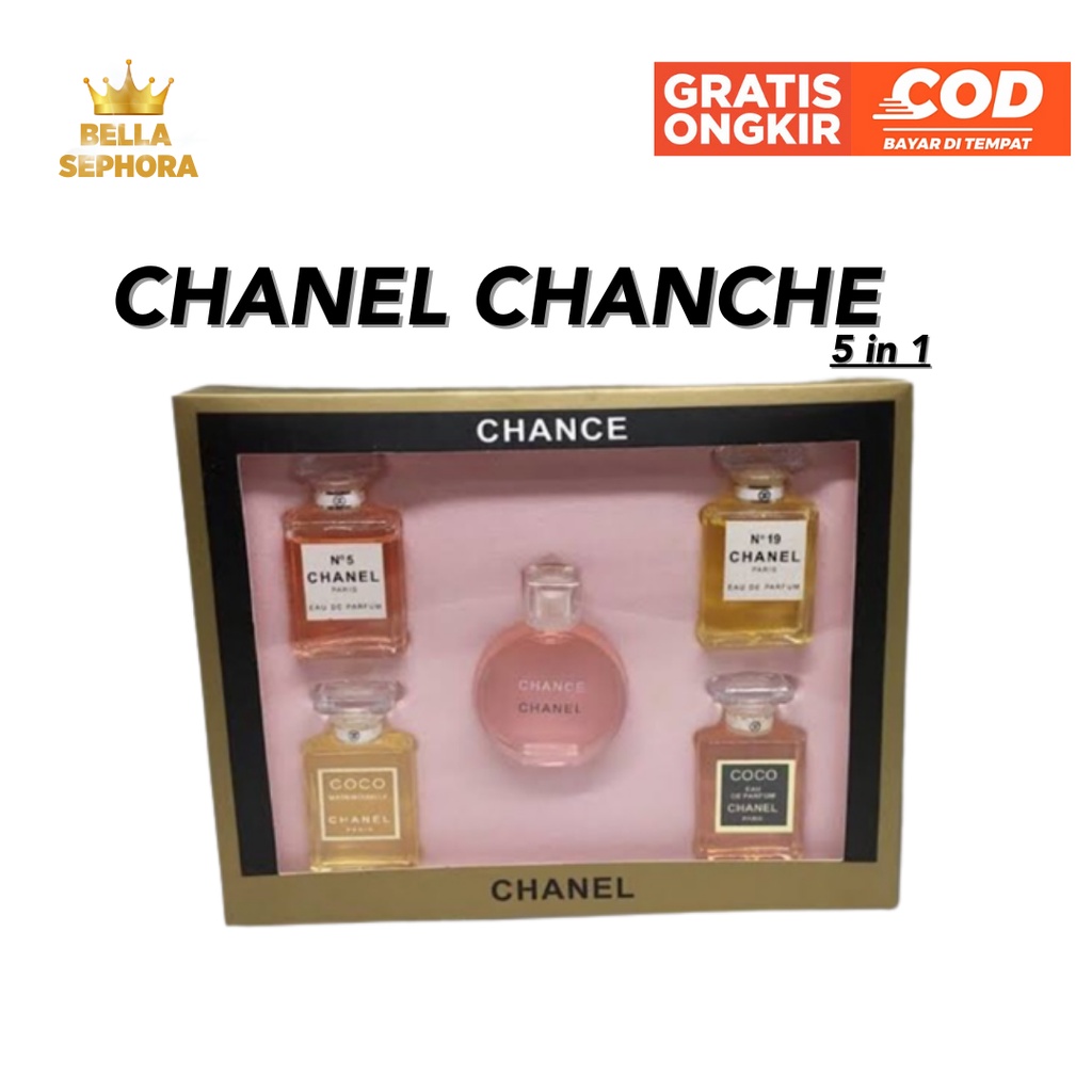 Parfum Chanel Chance Set Gift Mini Parfum isi 5 in 1 Original Singapore unisex 5ml