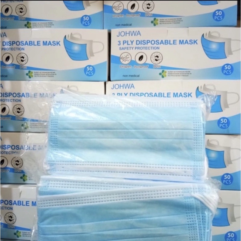 Jual MASKER EARLOOP PLY DISPOSABLE FACE MASK MASKER CANTOL PLY ECERAN Shopee Indonesia