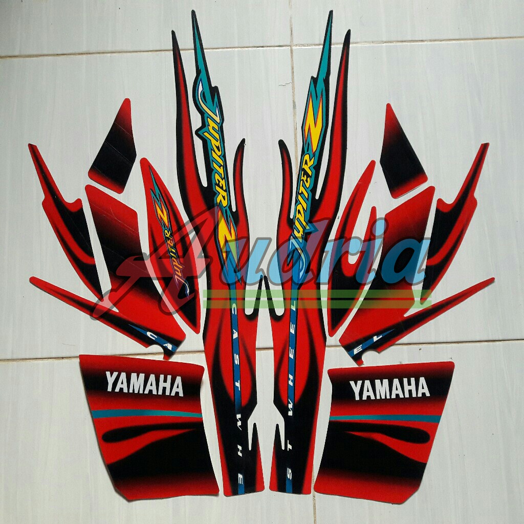 Jual Stiker Striping Motor Yamaha Jupiter Z Cw 2004 Merah-Hitam