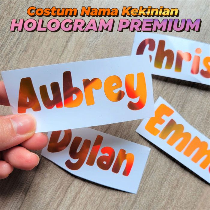 Jual Stiker Costum Nama Hologram Premium Sticker Kekinian Hologram ...