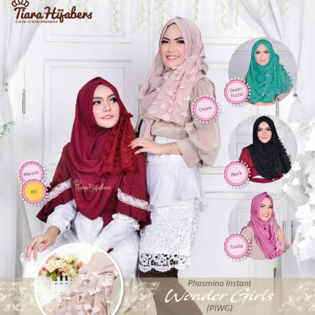 Jual PIWG Wonder Girls Tiara Hijabers Pashmina Instan | Shopee Indonesia