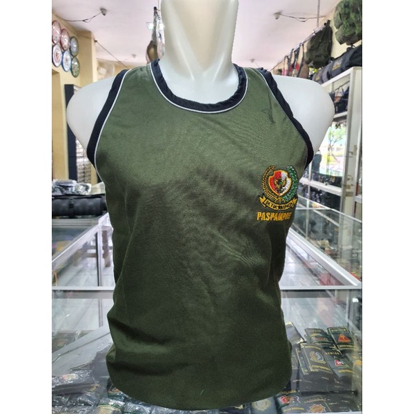 Jual Kaos Tanpa Lengan Logo Paspampres Hijau | Singlet Army | Singlet ...