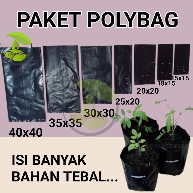 Jual Paket Polybag Tanaman isi puluhan plastik polybag polibeg planter