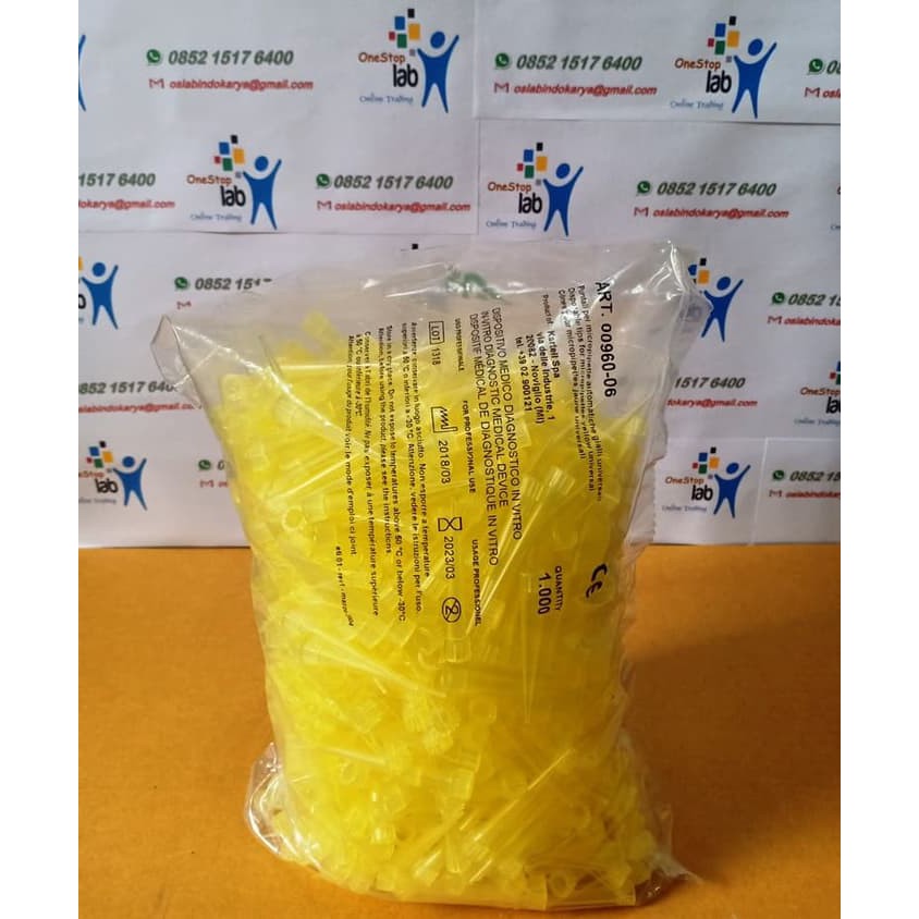 Jual KARTELL 960 Pipette 2200 ul Tips Yellow Tip 1000/pk Shopee
