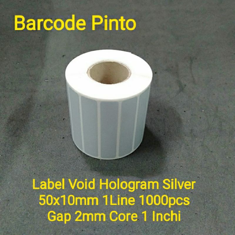 Jual Sticker Void Silver 50x10mm 1Line 1000pcs Gap 2mm Core 1 Inchi ...
