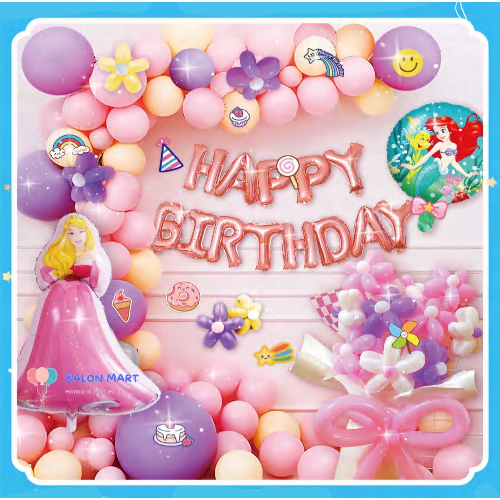 Jual DIY Paket Dekorasi Set Ulang Tahun / Happy Birthday HBD Princess