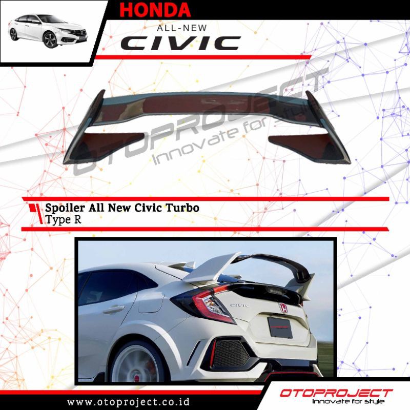 Jual Spoiler All New Civic Turbo Type R Design Rear Spoiler Civic Turbo ...