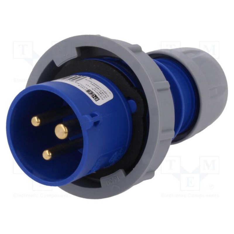 Jual PLUG / STECKER INDUSTRIAL 16A 3P(2P+PE) 230Vac 6h IP67 0132-6 ...