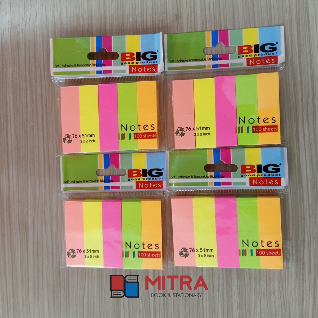 Jual Stick Note / Post it BIG 76x51mm 5 warna | Shopee Indonesia