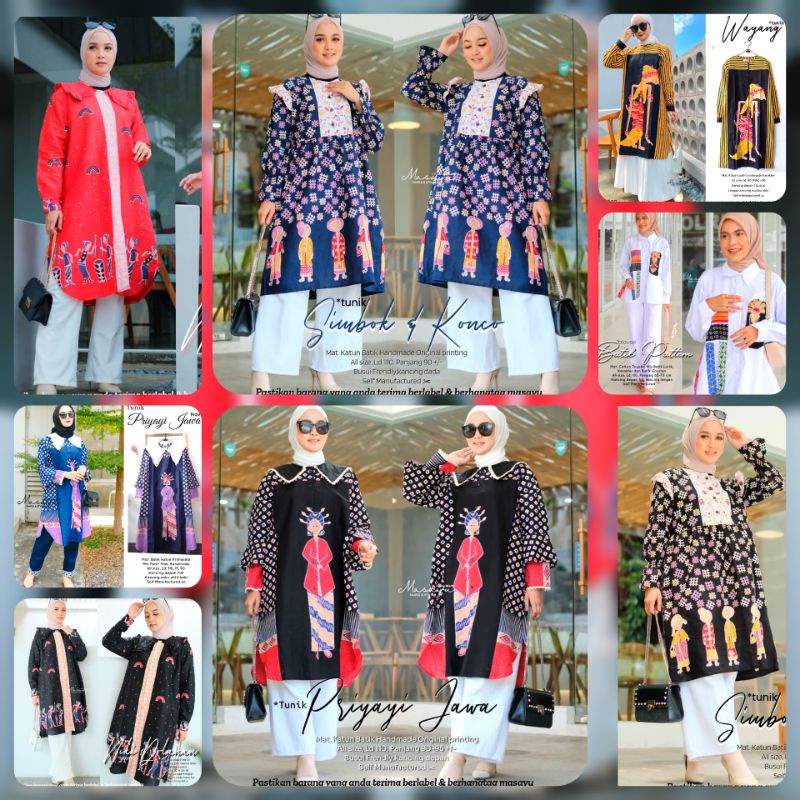 Jual Cod Batik By Masayu Blouse Tunik Midi Etnik Tradisional Tunik