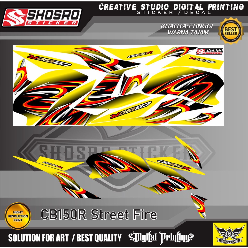 Jual Stiker Racing Cod   Striping Lis Honda Cb150 R Street Fire Sticker 