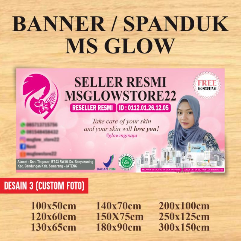 Jual Banner Spanduk Banner Reseller Resmi Ms Glow Banner Msglow