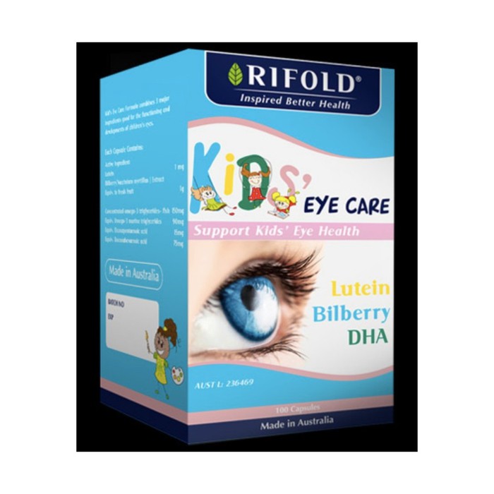 Jual rifold kids eye care vitamin mata anak lutein bilberry dha ...