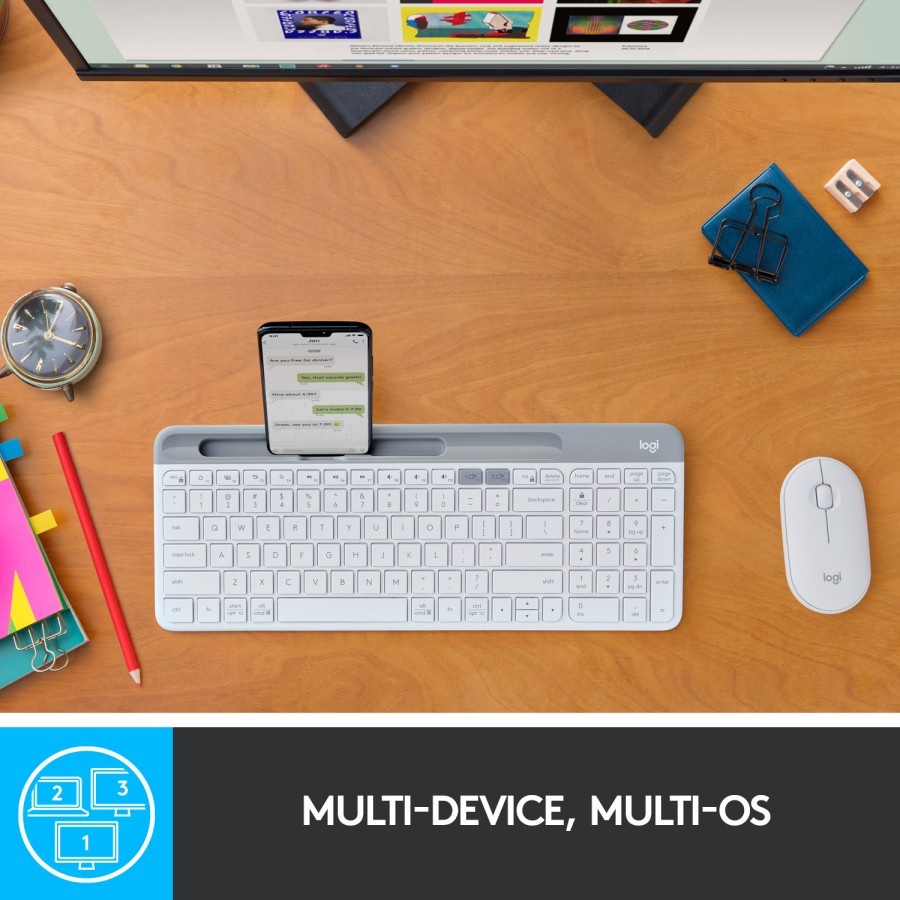 Jual Keyboard Logitech K580 Slim Multi Device Wireless Bluetooth - K ...