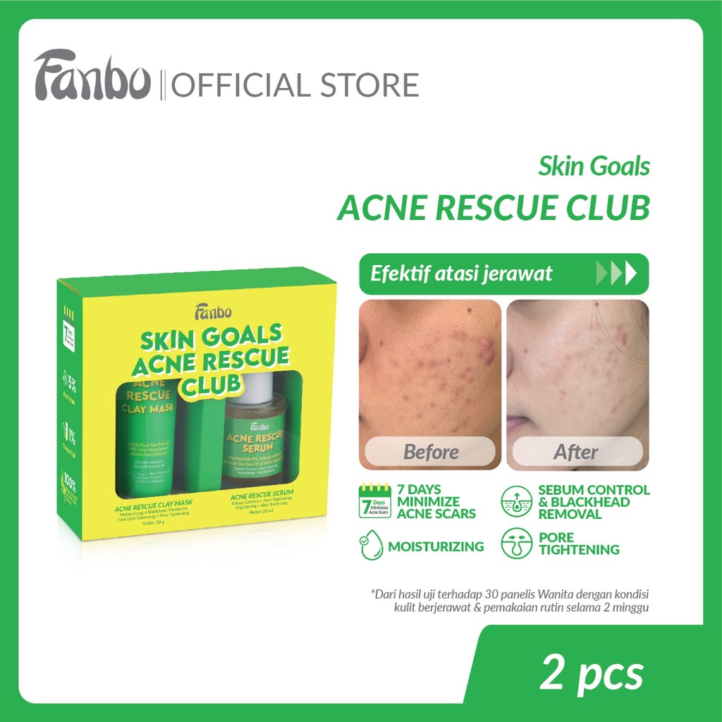 Jual Fanbo Skin Goals Acne Rescue Club - Paket Perawatan Kulit Jerawat ...
