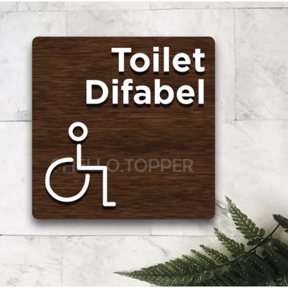 Jual Sign Toilet Difabel Kayu Kotak | Signage Restroom | Papan Kayu ...