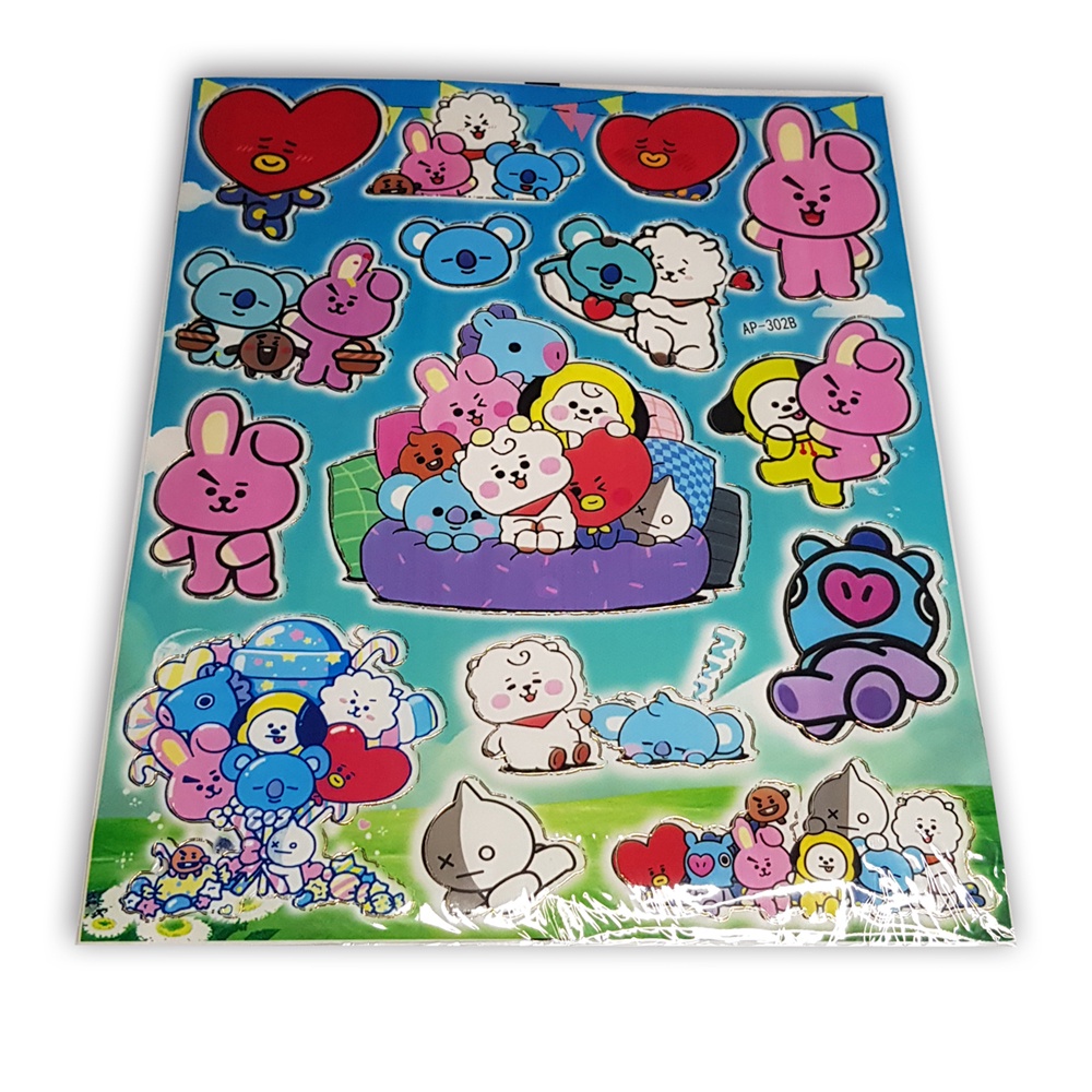 Jual Stiker Bts Fancy Kpop Bt21 Sticker Besar 19x24 Termurah | Shopee ...