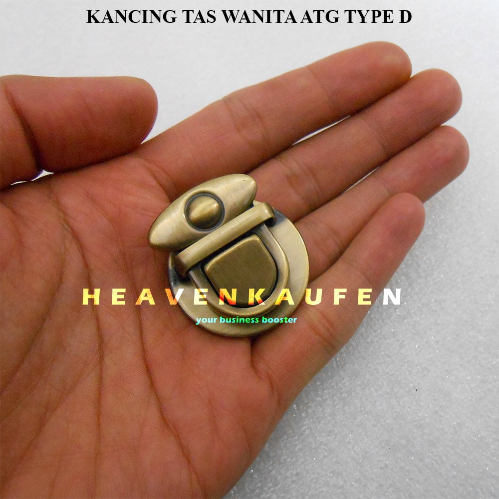 Jual Kancing Lock Bag Tas Wanita Warna ATG Bakar Antique Gold Type D ...