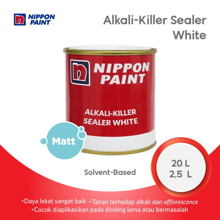 Jual Nippon Paint Alkali Killer Sealer White L Cat Dasar Anti Alkali Shopee Indonesia