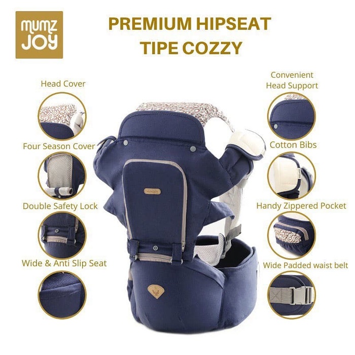 Jual bayi-gendongan- mumzjoy - premium hipseat carrier cozzy series ...