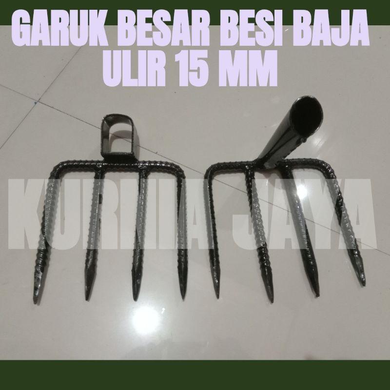 Jual Garuk besar besi baja ulir 15 mm / garuk sampah 4 gigi | Shopee ...