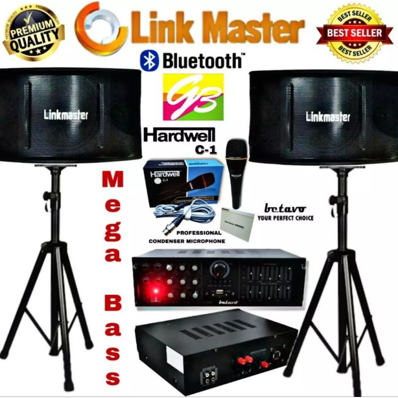 Jual paket karaoke speaker linkmaster 10 inch Sound System rumahan