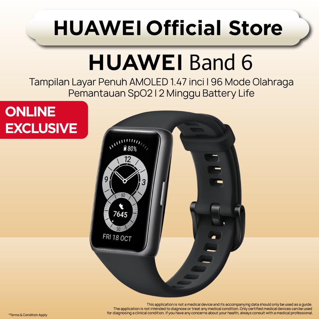 Jual HUAWEI Band 6 SmartBand | Tampilan Layar penuh AMOLED 1.47 inci ...