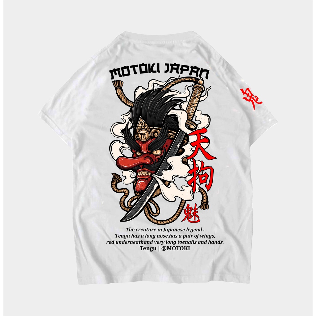 Jual T-Shirt TENGU ( 天狗 ) JAPANESE CULTURE ( WHITE ) | Shopee Indonesia