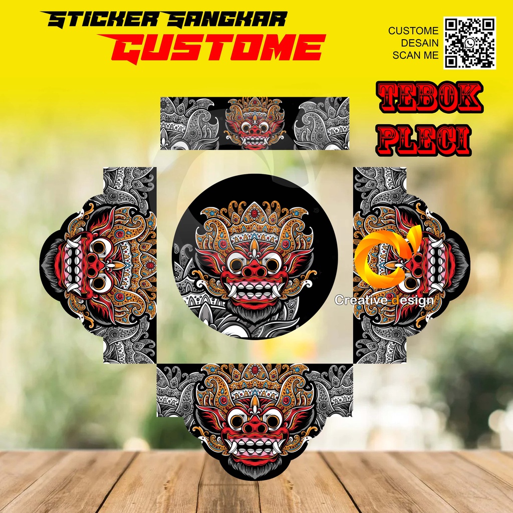 Jual COD STICKER SANGKAR TEBOK PLECI MOTIG BARONG HITAM | Shopee Indonesia
