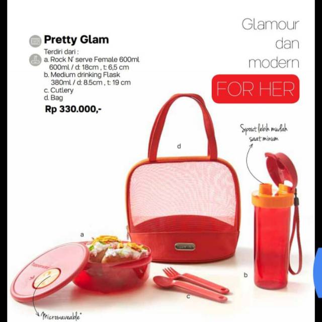 Jual SAF - PRETTY GLAM/wadah bekal makan merah | Shopee Indonesia